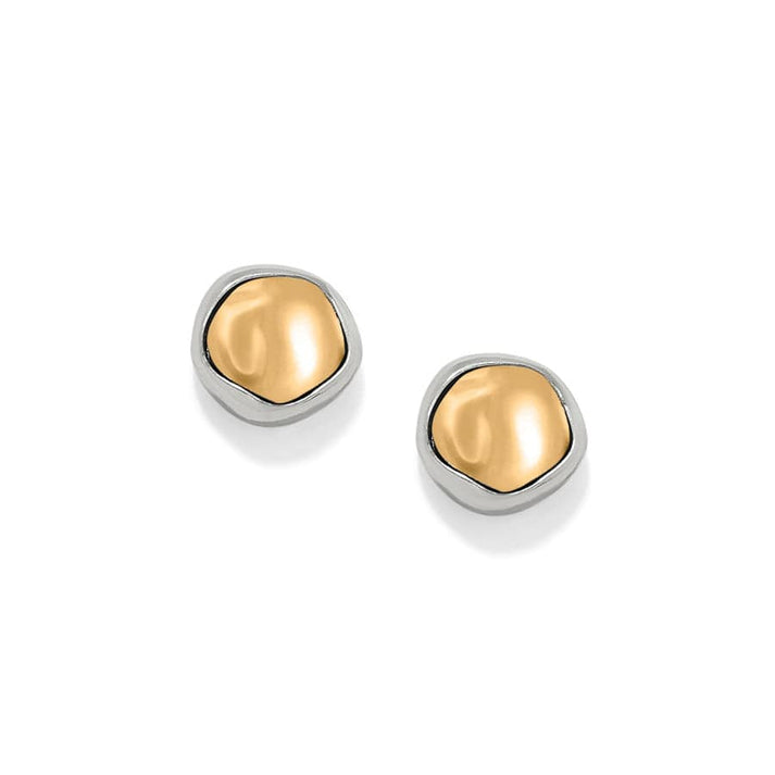 Cascade Round Post Earrings - Silver-Gold