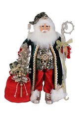 Lighted Sparkling Emerald Santa