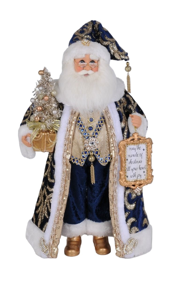 Lighted Midnight Blue Santa