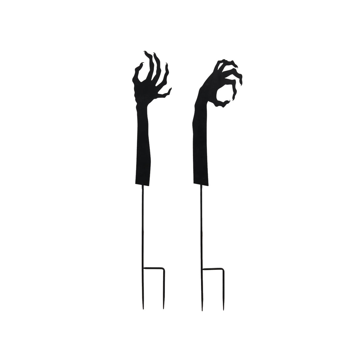Metal Monster Hand Yard Stake - Black