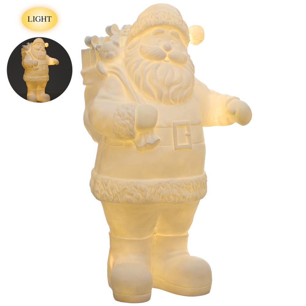 29" Santa With Light Wh/At
