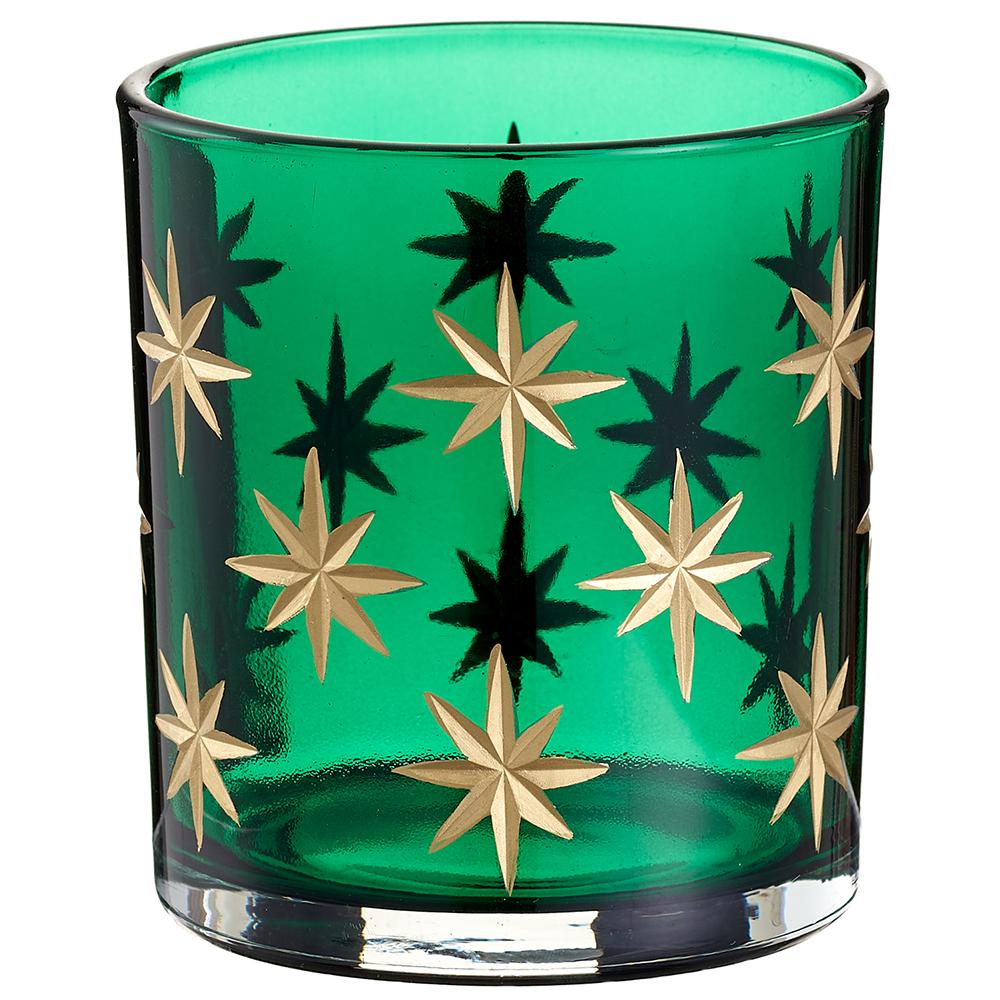 35" Glass  Candleholder - Green