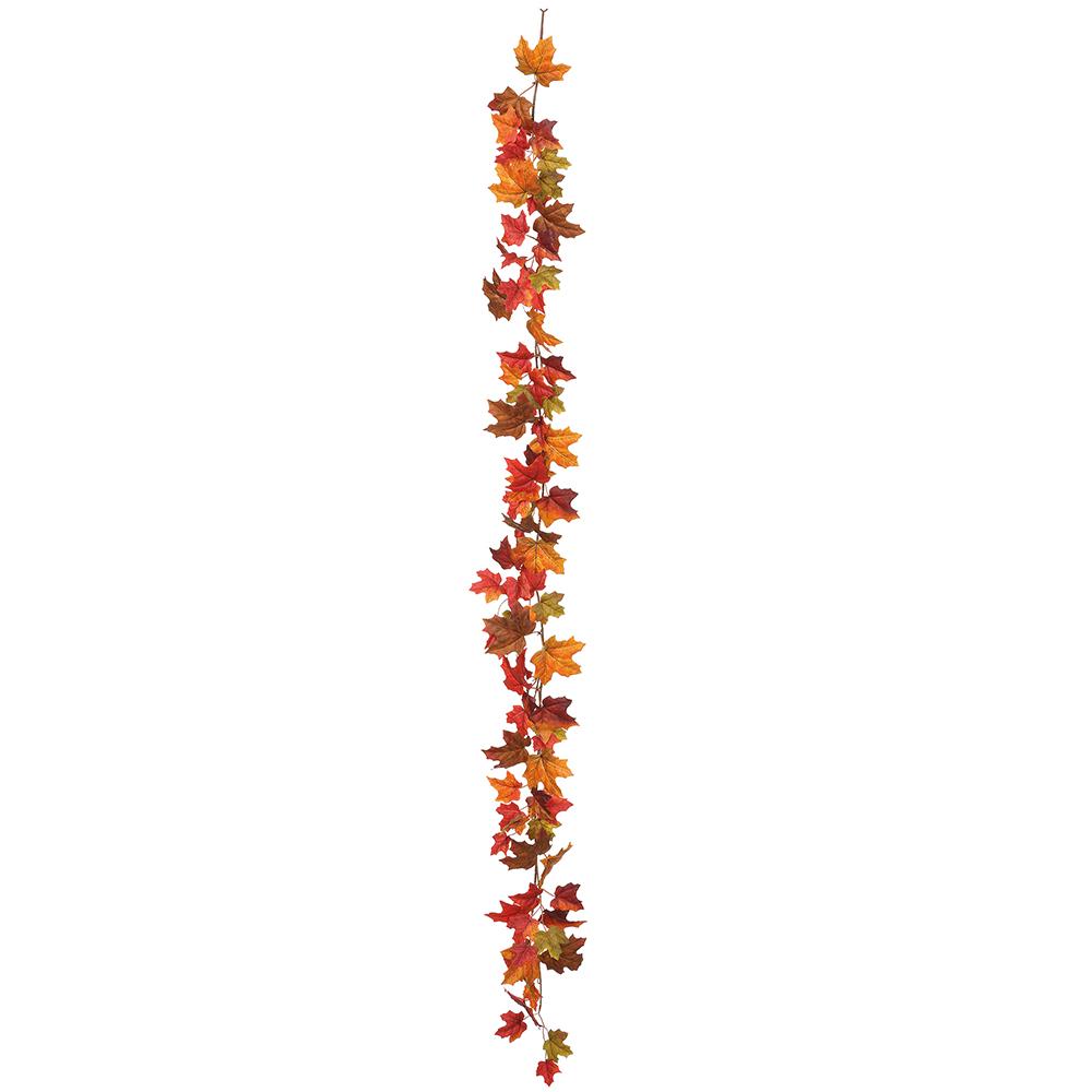 6' Maple Garland - Orange/Bronze