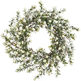 14"  Snowed  Berry Wreath  - White