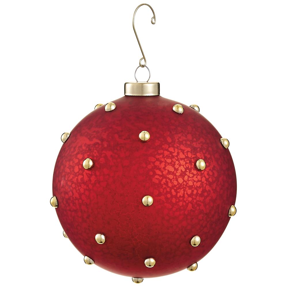4.75"Bead Mercu.Gla.Ball Orna. - Red Gold