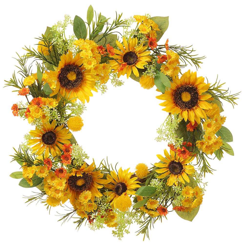 22" Sunflower/Daisy Mix Wreath