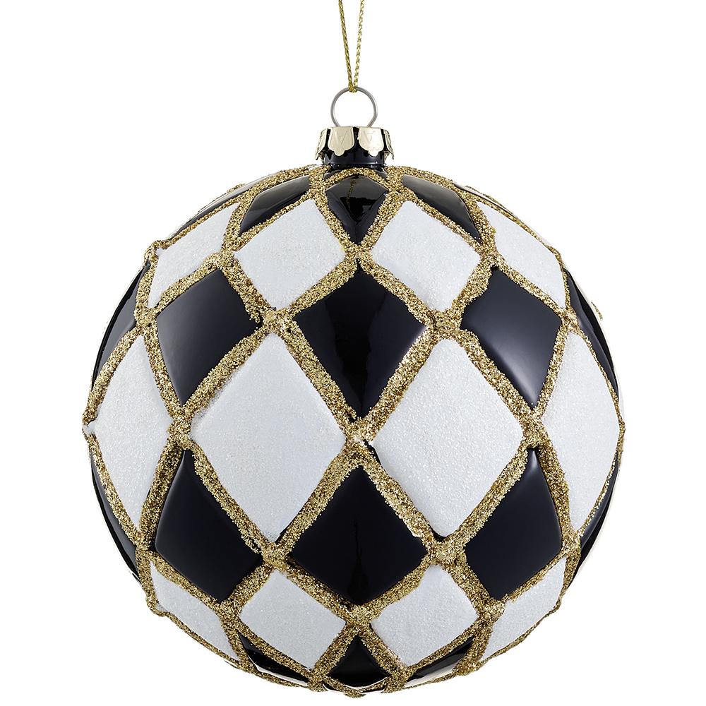 4" Glitter  Plastic Ball Ornament