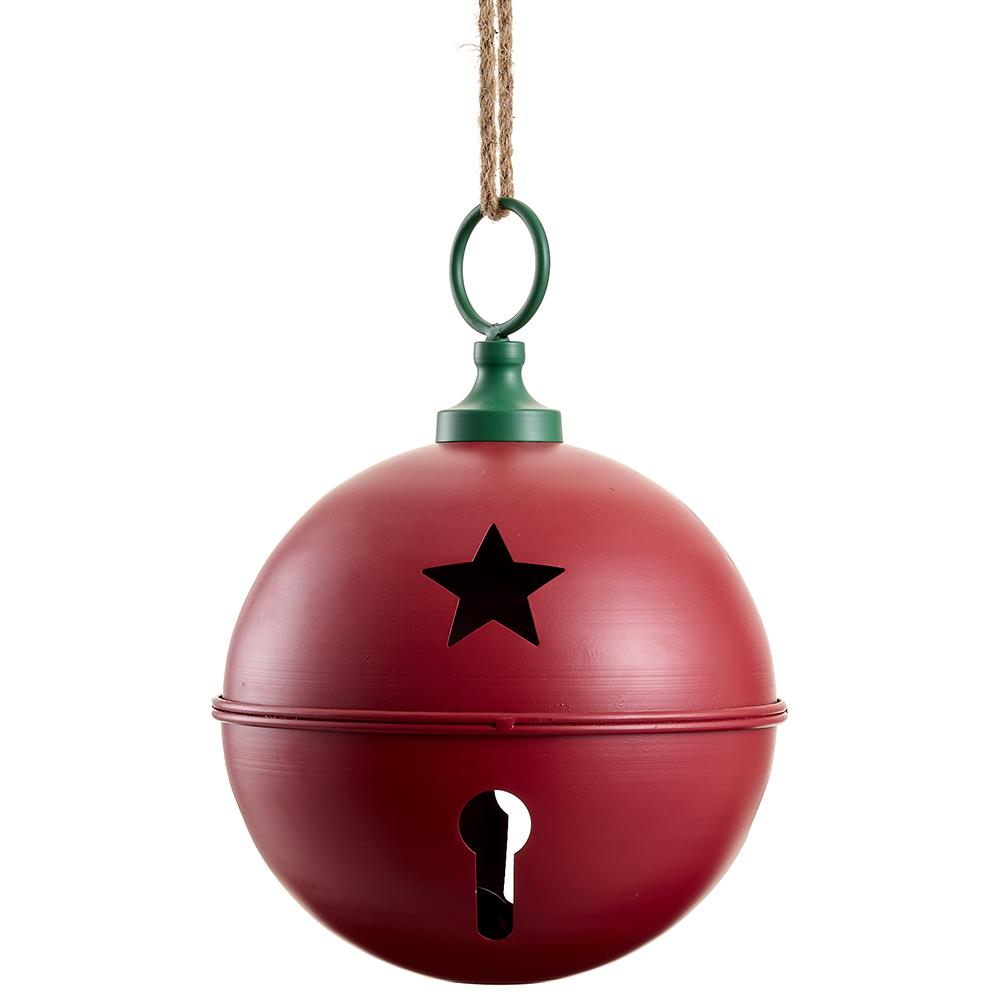 9.5"Metal Jingle Bell Ornament - Red
