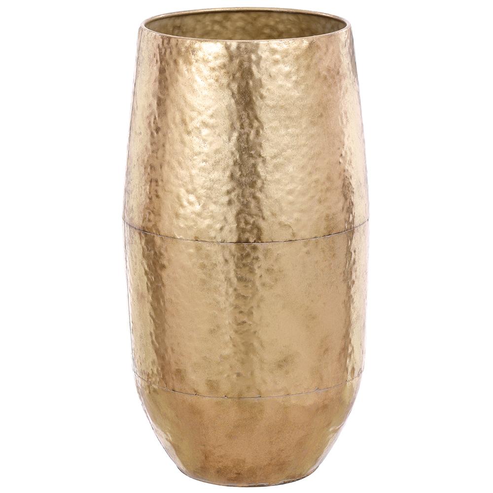 32"  Metal Planter - Gold Antique