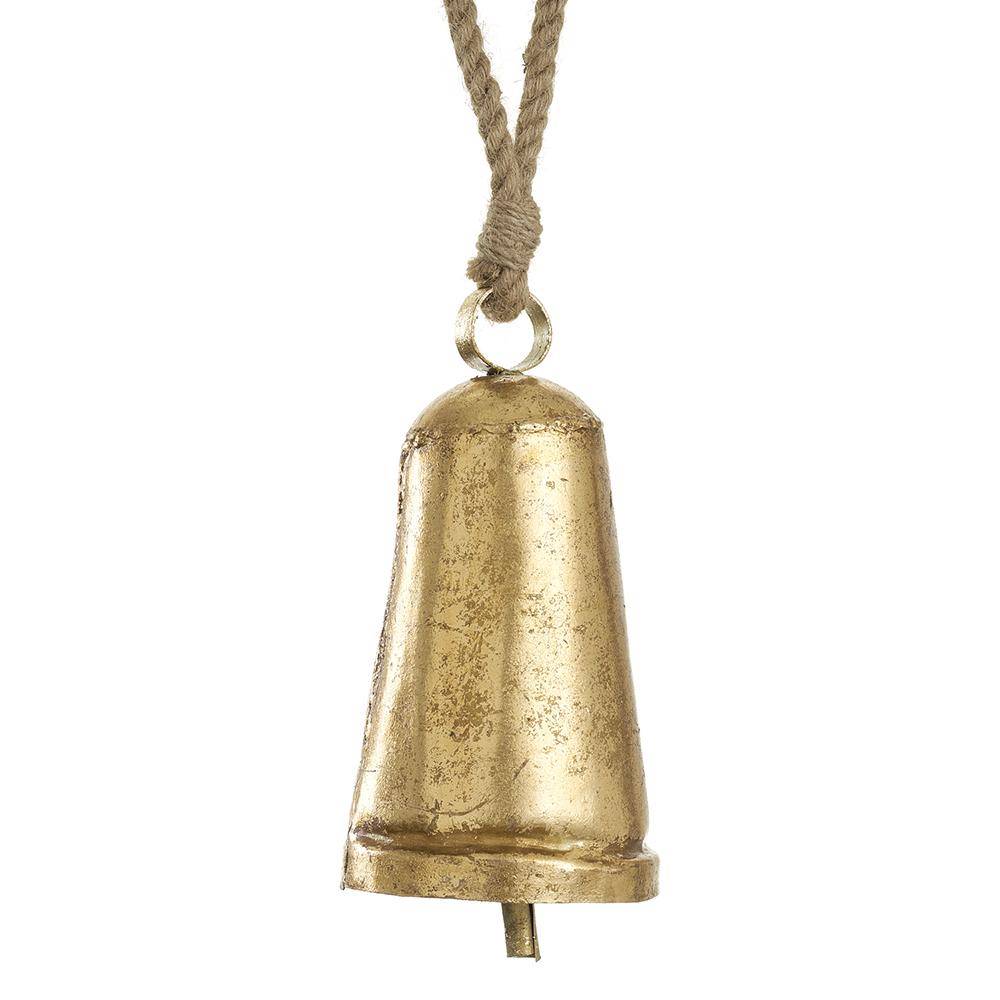 8"  Metal  Bell Ornament  - Gold Antique