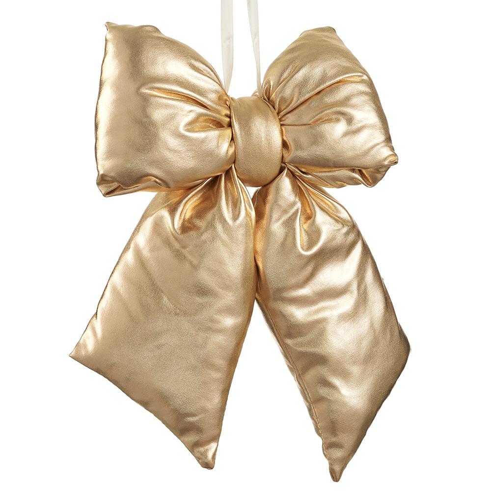 9.5"  Metallic Bow Ornament - Gold