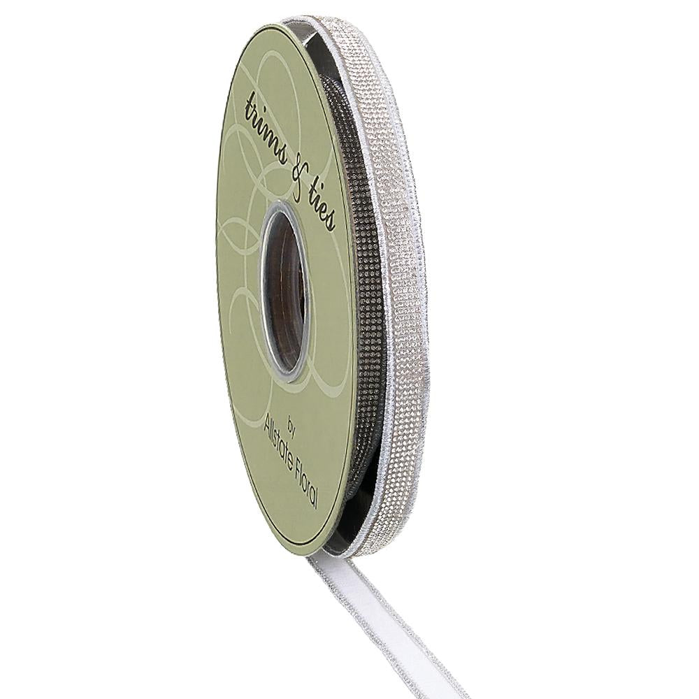 0.5"Wx10yd Diamond Ribbon - Silver