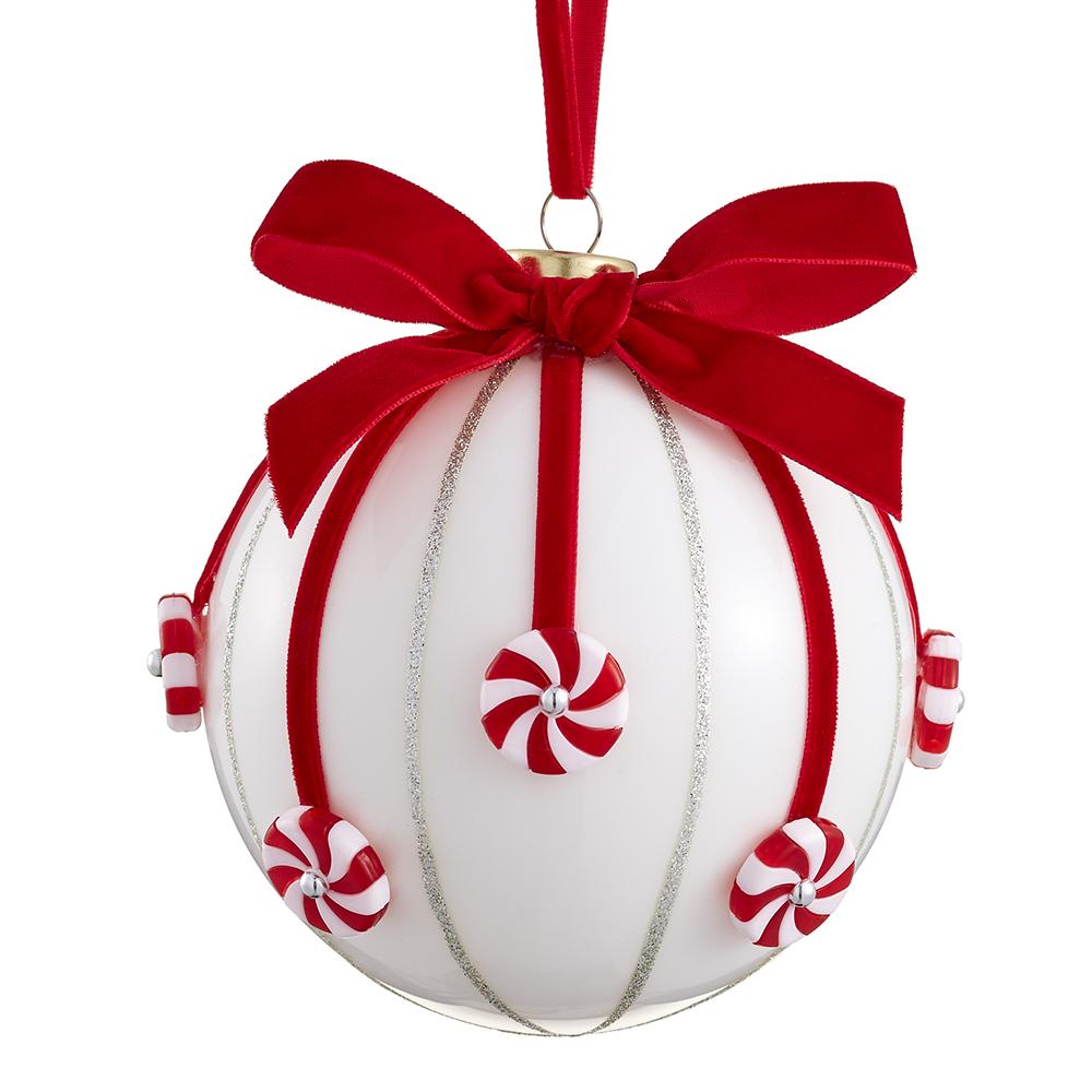 4.75"  Candy  Glass  Ball Ornament