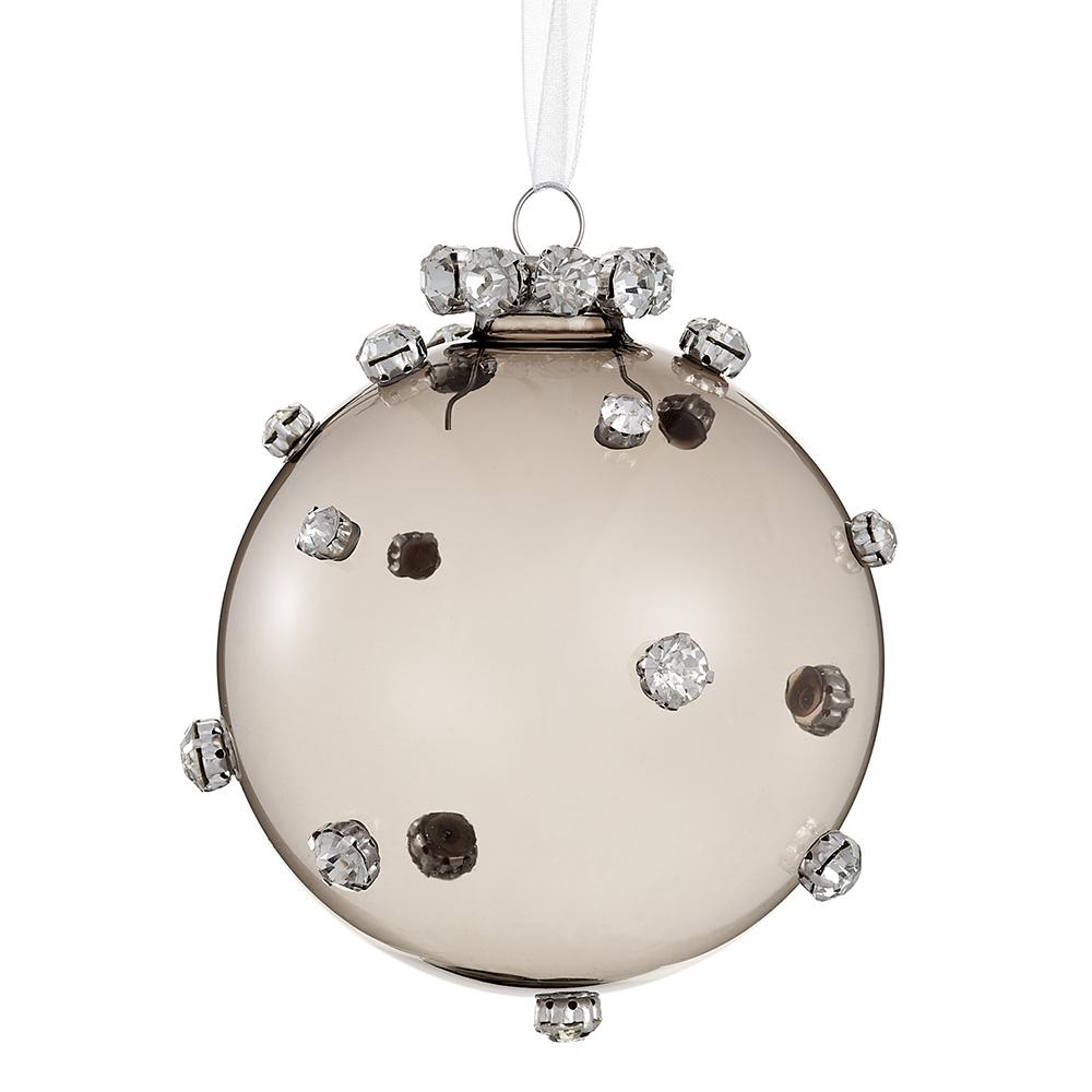 4"  Diamond Glass  Ball Ornament