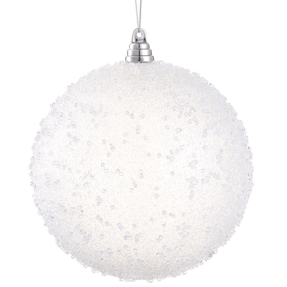 8"Beaded Ball Ornament - Clear