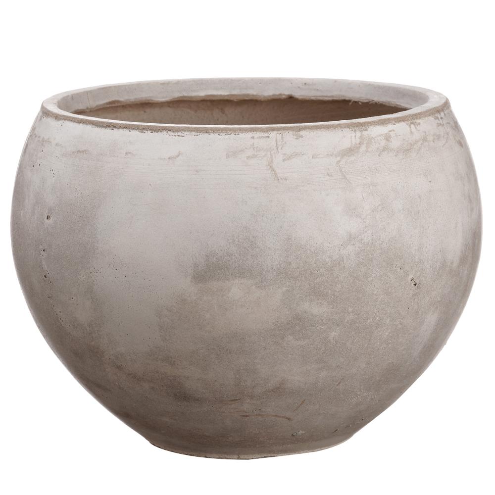 12.5"Hx16.75"D Aged Fiber Cement Planter Beige