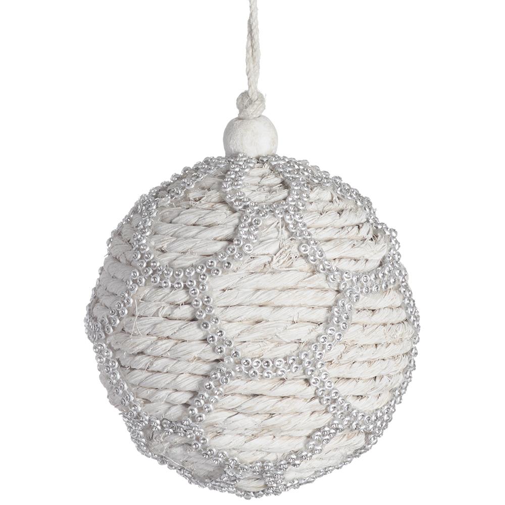 4" Jeweled Jute Ball Ornament