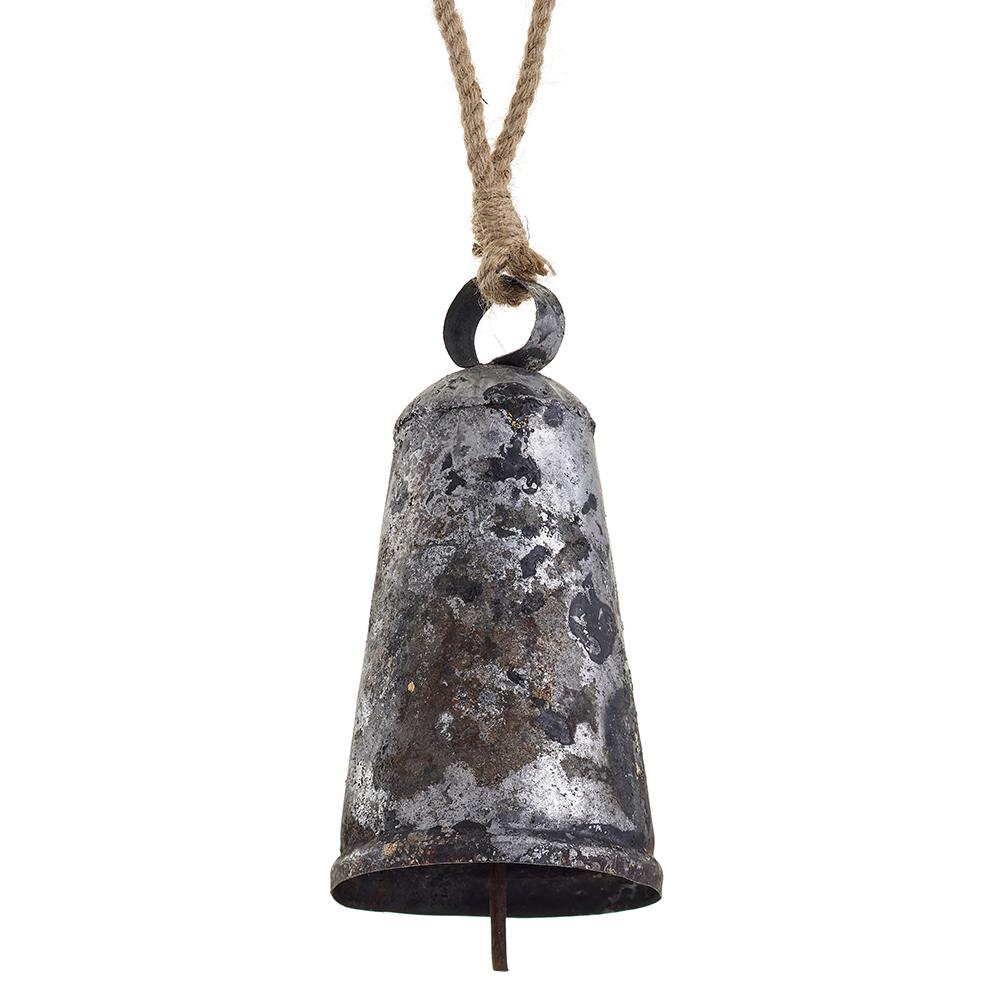 7.5"  Bell Ornament - Silver Antique