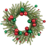 24" Ornament   Ball/ Tinsel Wreath
