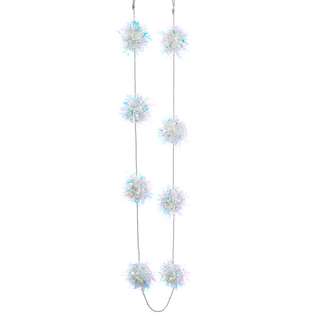 6'  Tinsel Ball Garland - Iridescent