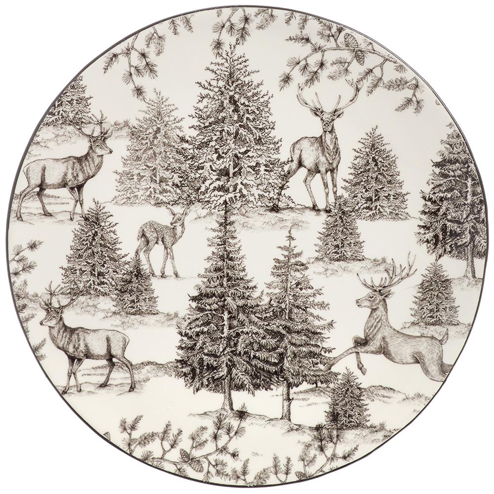 8" Tree + Reindeer Ceramic Plate