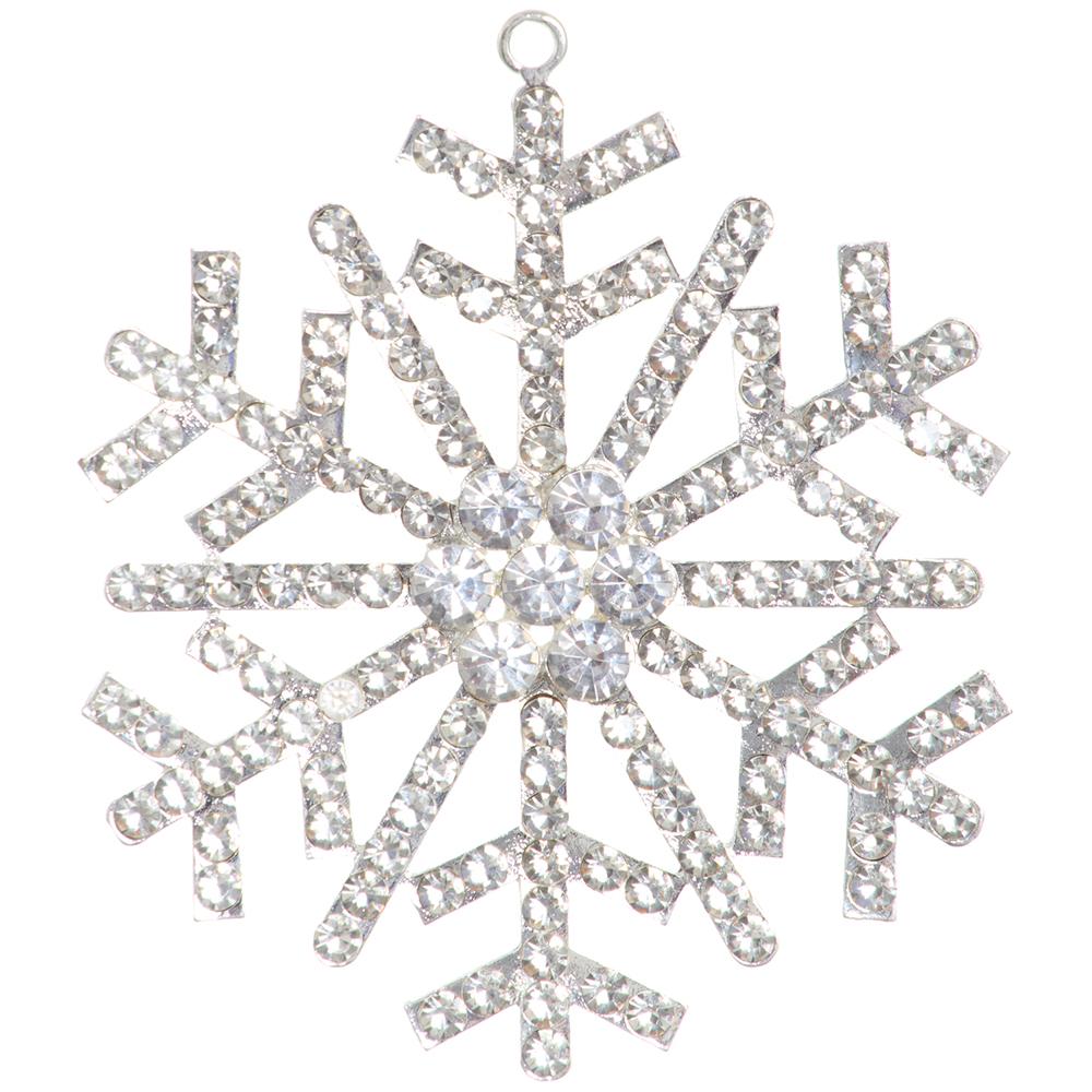 3.5"Diamond Snowflake Ornament - Clear