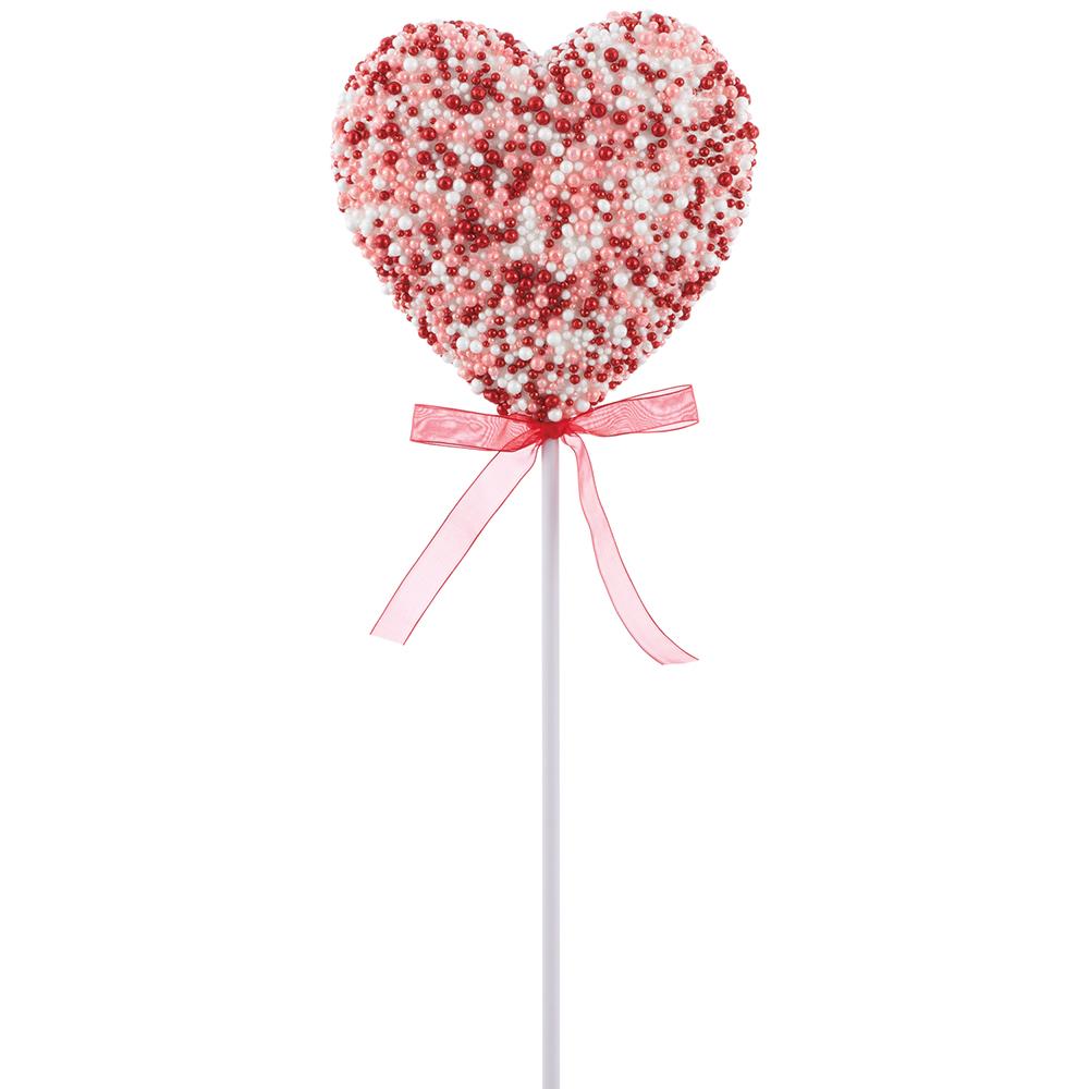 20"Glittered Heart Pick
