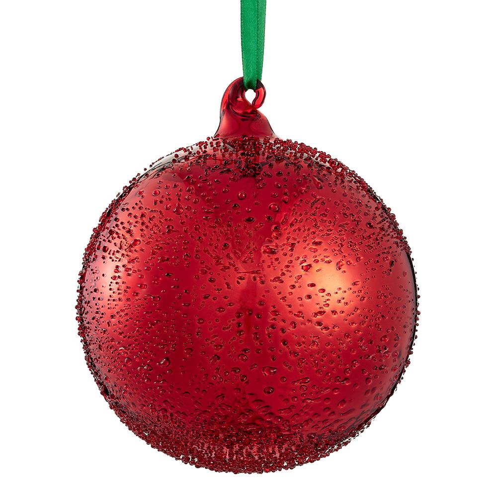 4.75" Beaded Glass Ball Ornament