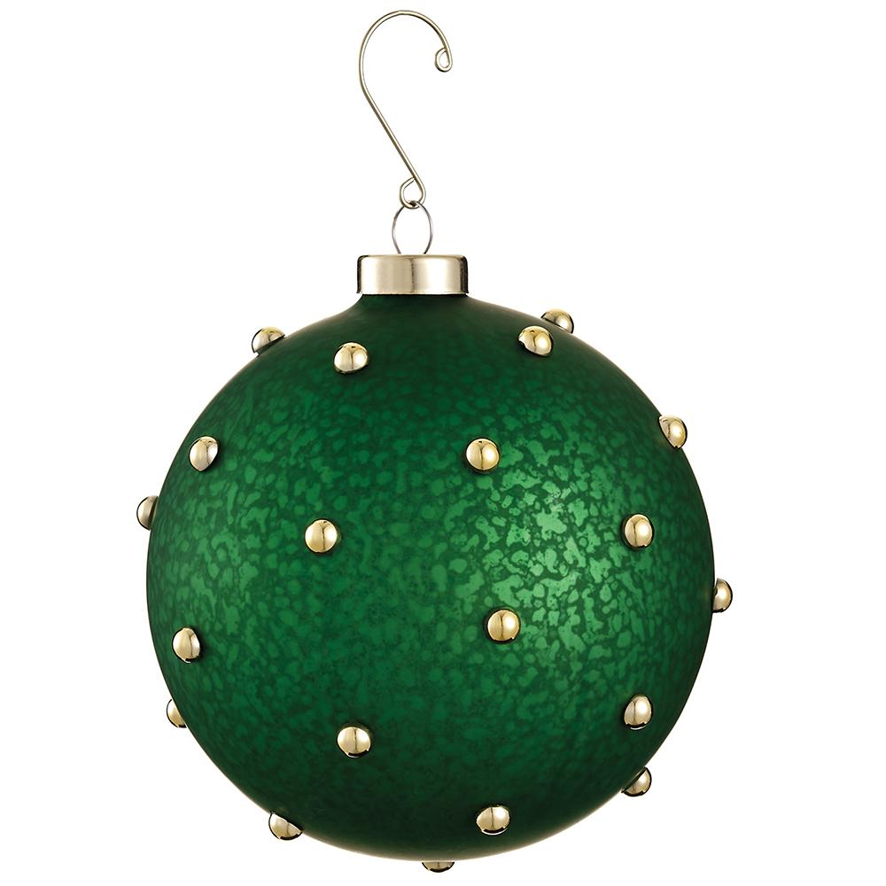4.75"Bead Mercu.Gla.Ball Orna. - Green Gold