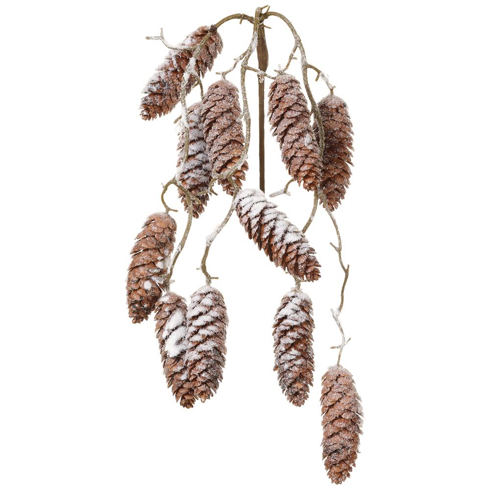 22"Snowed Cone Hanging Spray - Brown White