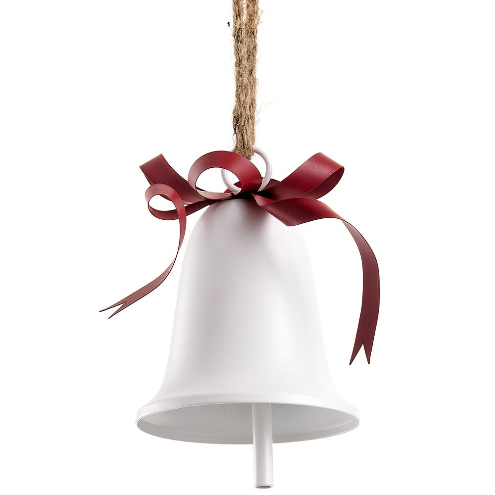 6"Metal Bell Ornament - White Red