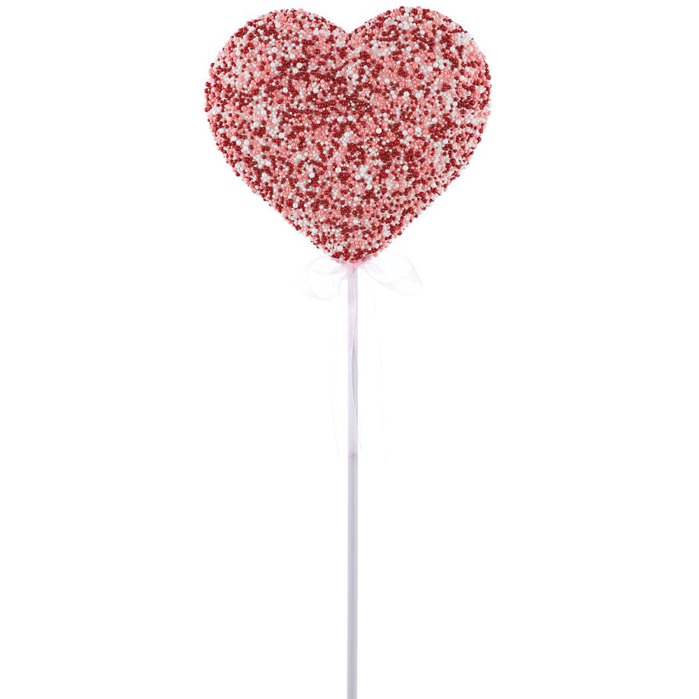 34"Glittered Heart Pick