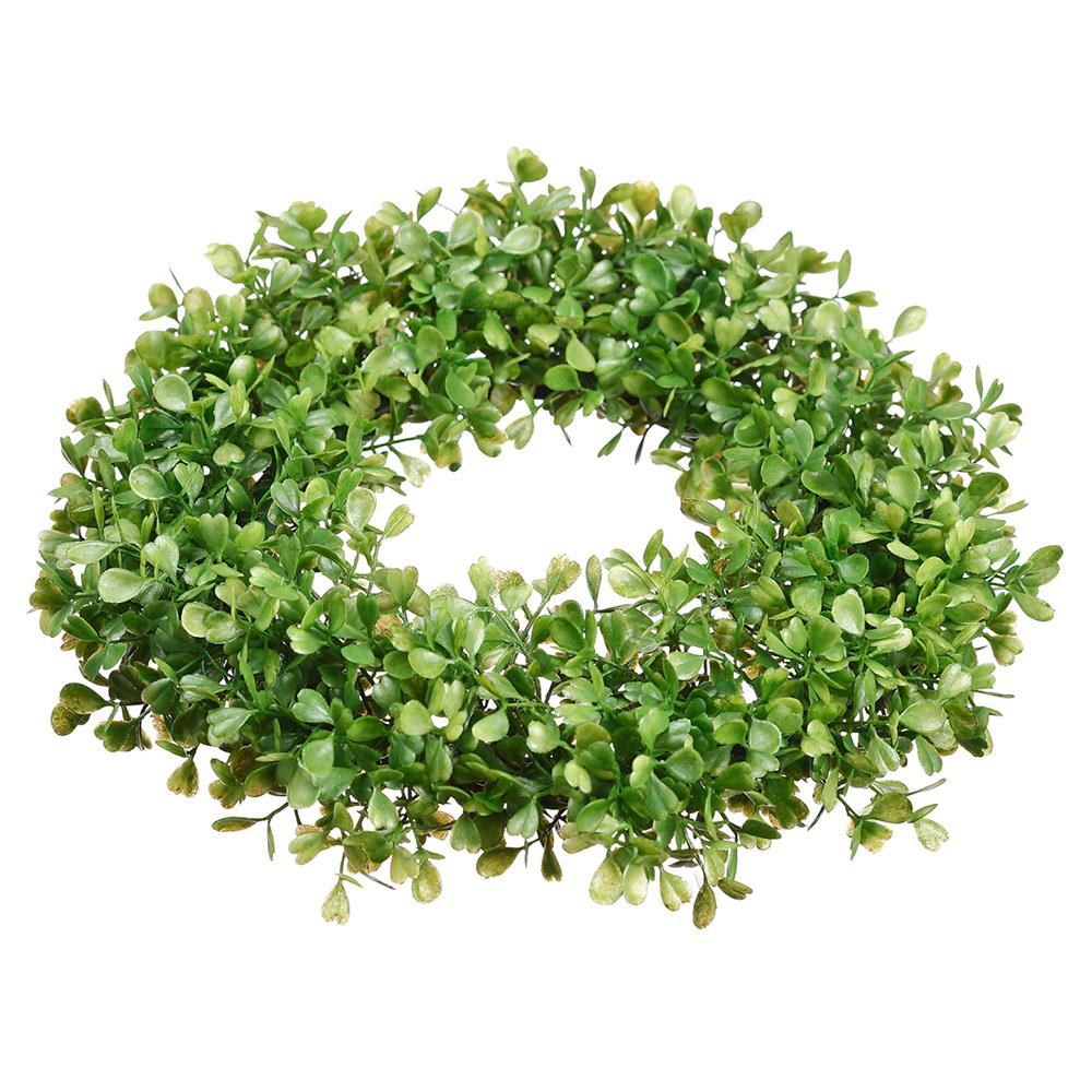 6" Boxwood Candle Ring - Green