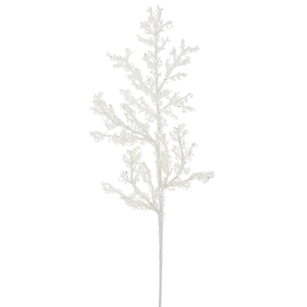 24"Glittered Beaded Spray Wh