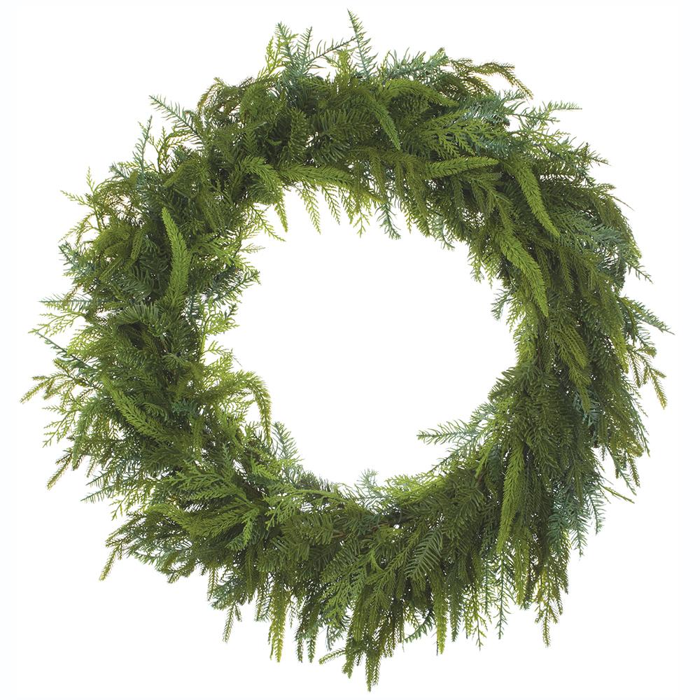 32" Soft Cedar + Pine Wreath