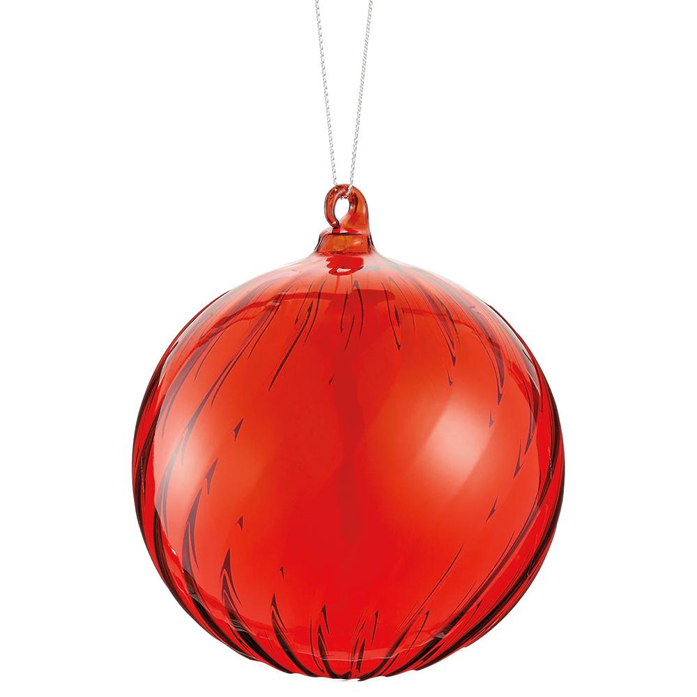 4" Glass  Ball Ornament   - Red