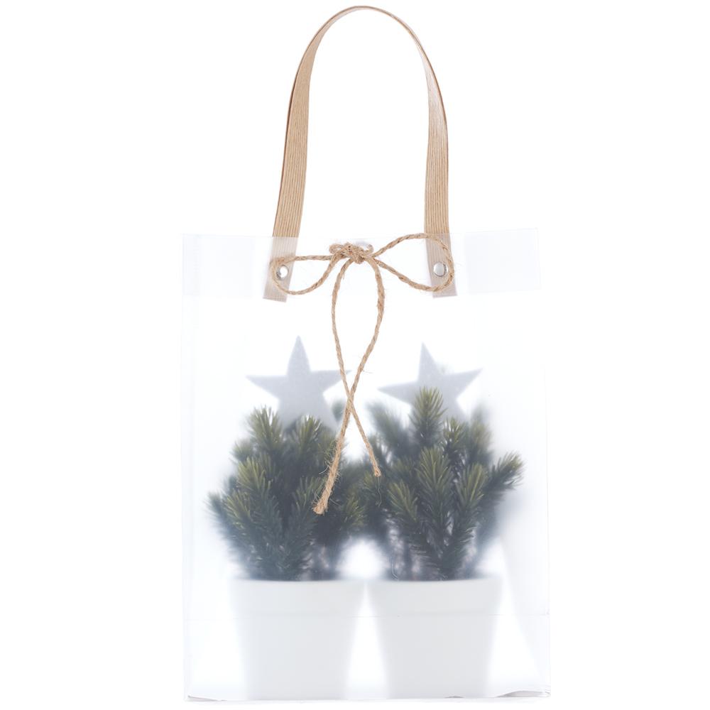 13"Spruce Tree W/Star X2/Bag - Green White