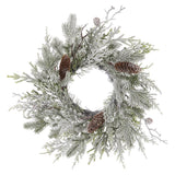 16"  Snowed PineCONE/Pine Wreath