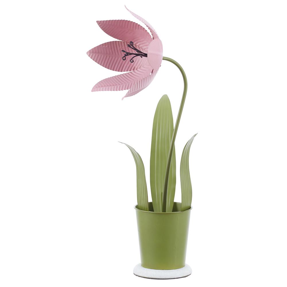 21" Metal Tulip In Pot