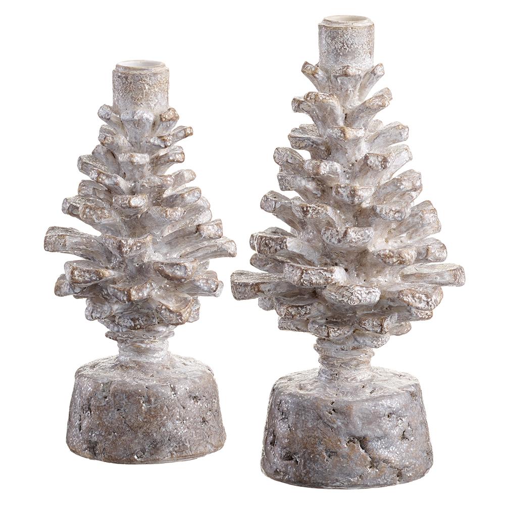 9-11" Pinecone Table Top Taper Holder