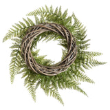 11" Leather Fern Wreath