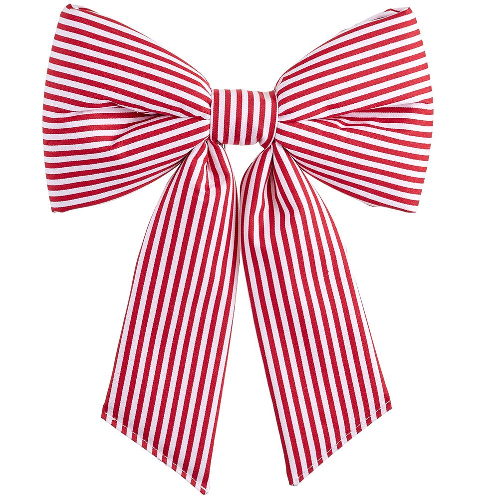 22" LX16" W Stripe Bow with  Clip