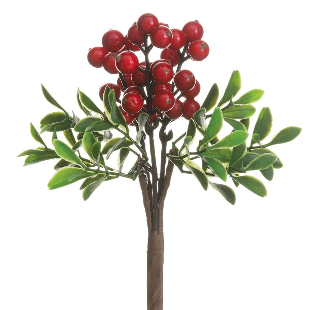 8"Berry/Boxwood Pick - Red