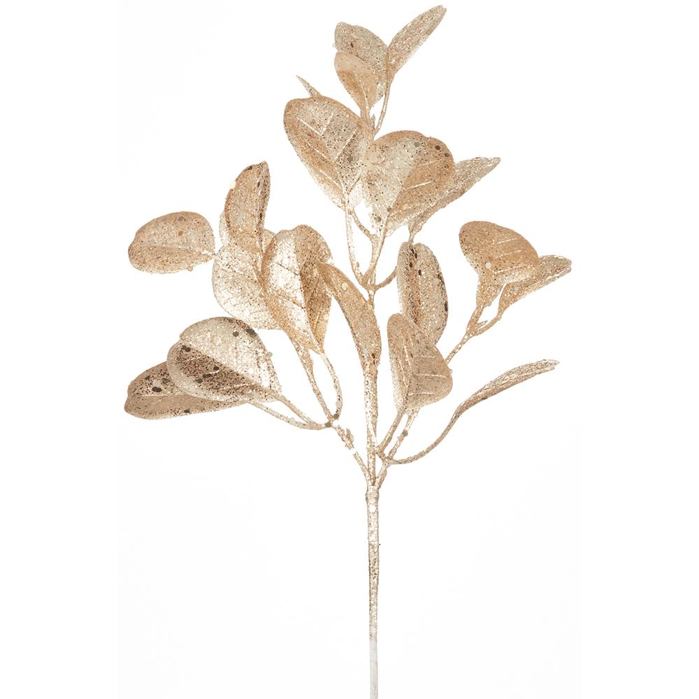 17" Glitter Eucalyptus Leaf Spray