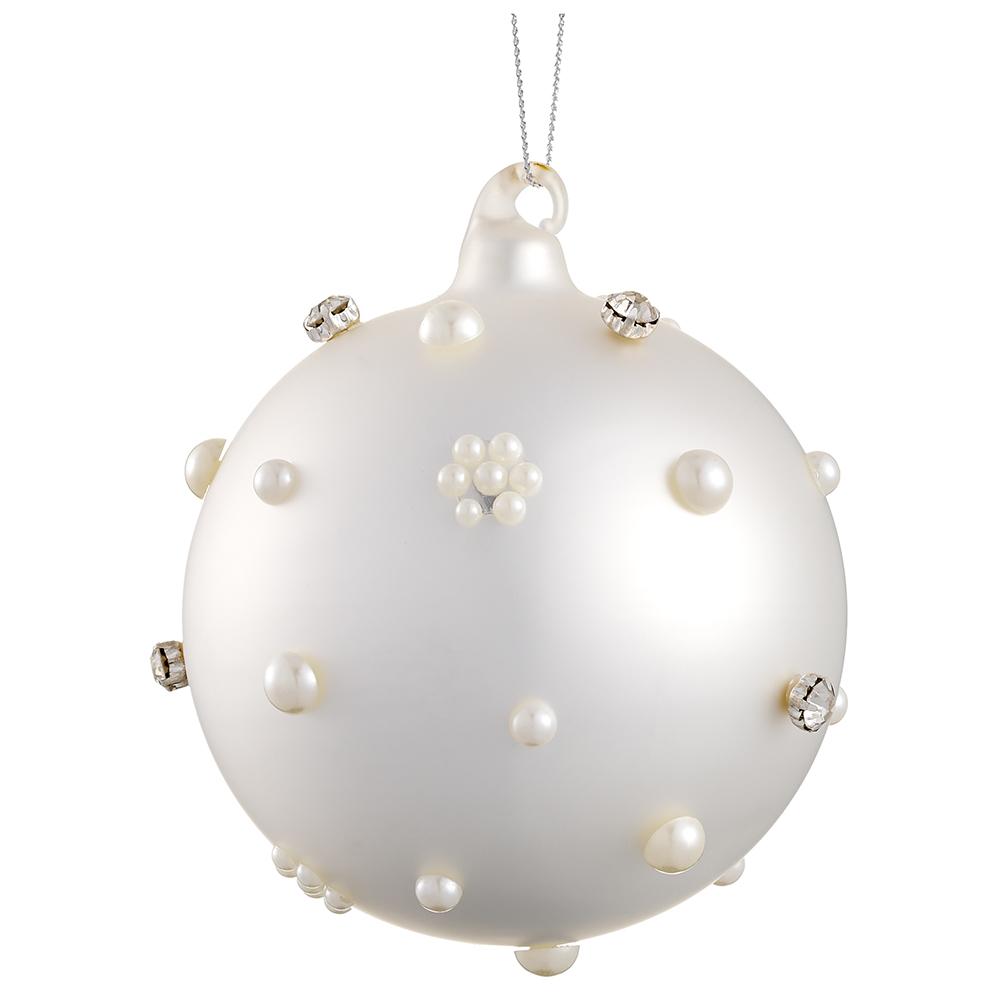 4" Pearl Glass  Ball Ornament