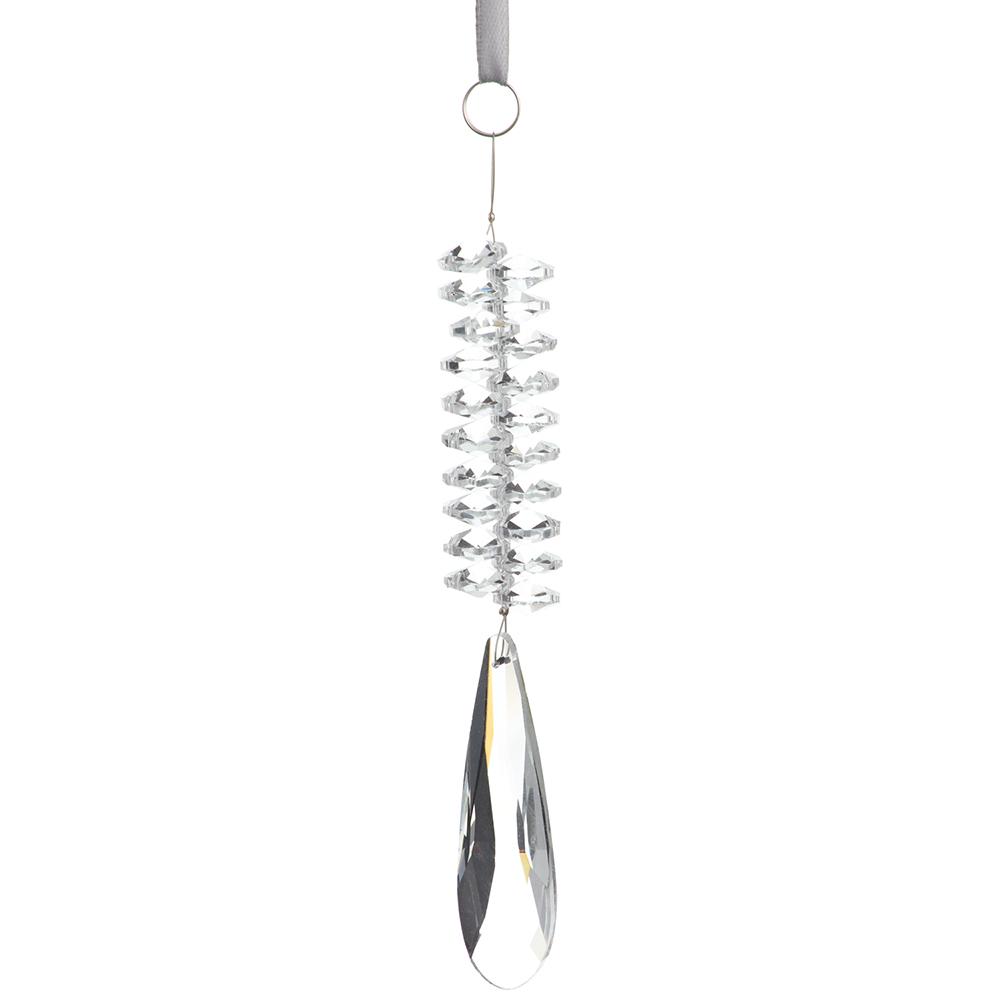 6" Faux Crystal Drop Ornament - Clear