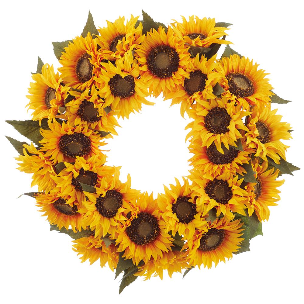 22" Sunflower Wreath  - Yellow + Orange