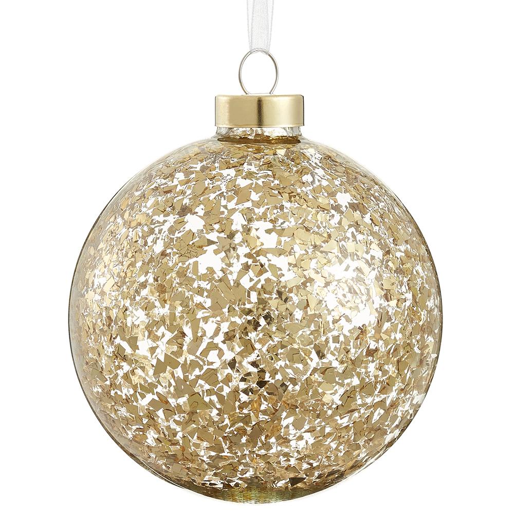 4" Glitter Glass Ball Ornament