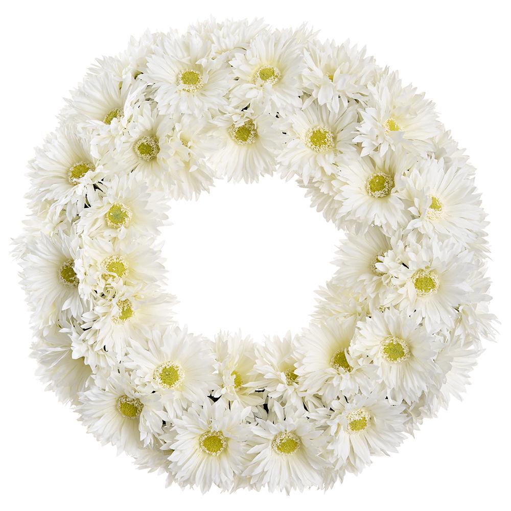 12"Daisy Wreath Wh