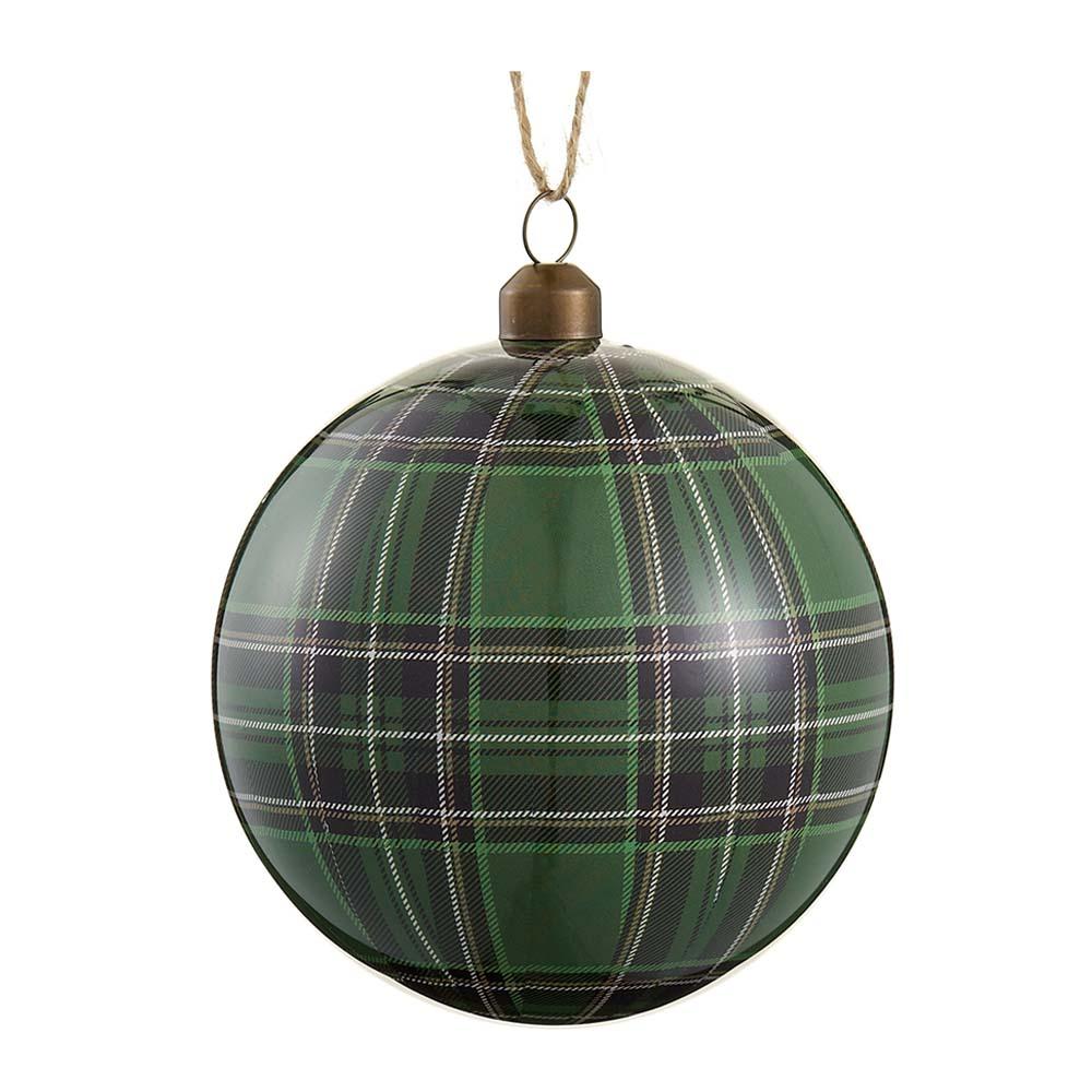 4"Plaid Plast.Disc Orna